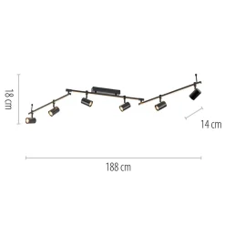 Paul Neuhaus LED-loftspot Barik, 188 cm, justerbar