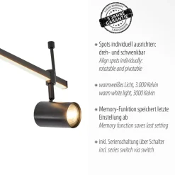 Paul Neuhaus LED-loftspot Barik, 188 cm, justerbar