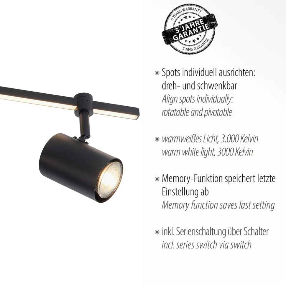 Paul Neuhaus LED-loftspot Barik, 120 cm, justerbar
