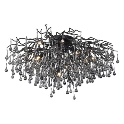 Paul Neuhaus loftslampe Icicle, 14 lys, sort