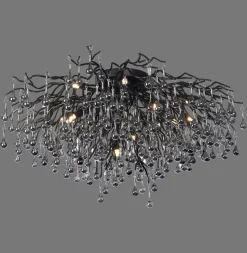 Paul Neuhaus loftslampe Icicle, 14 lys, sort