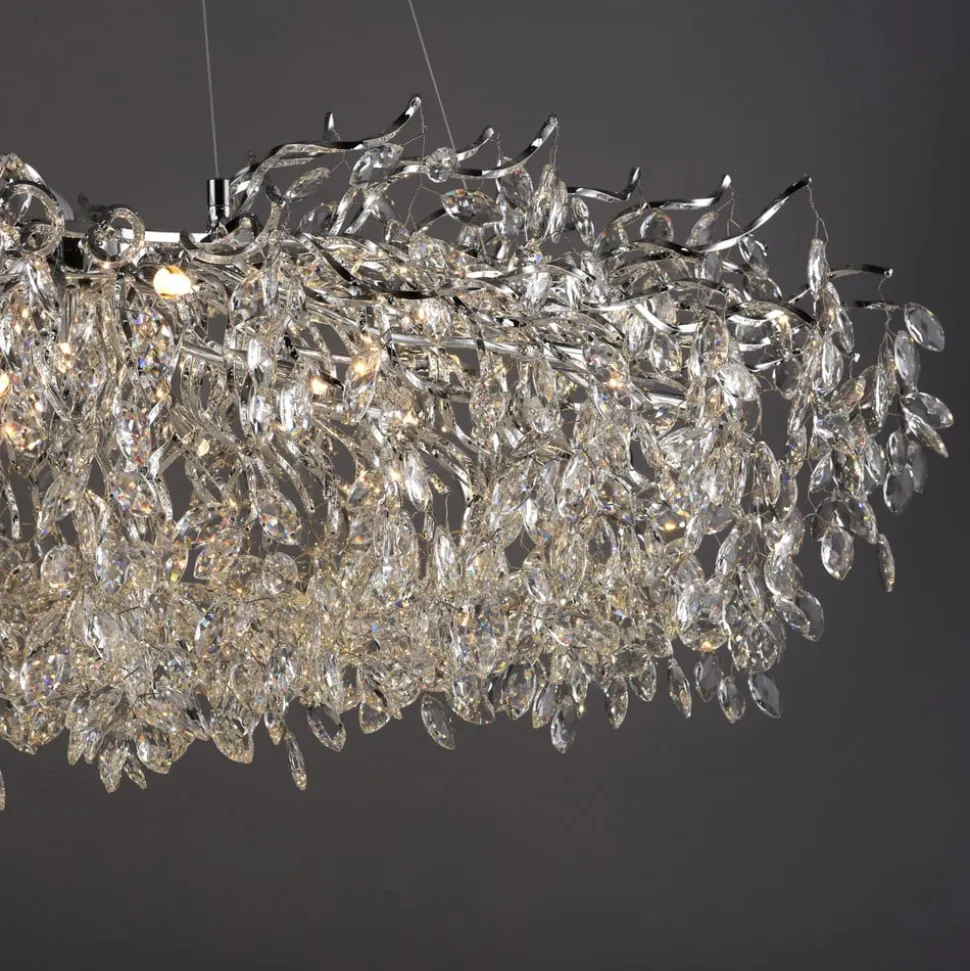 Paul Neuhaus lysekrone Ricicle, krom, længde 150 cm