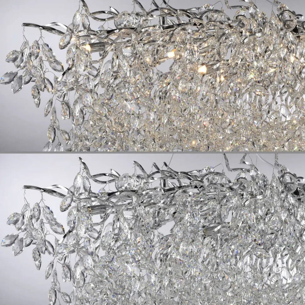 Paul Neuhaus lysekrone Ricicle, krom, længde 150 cm