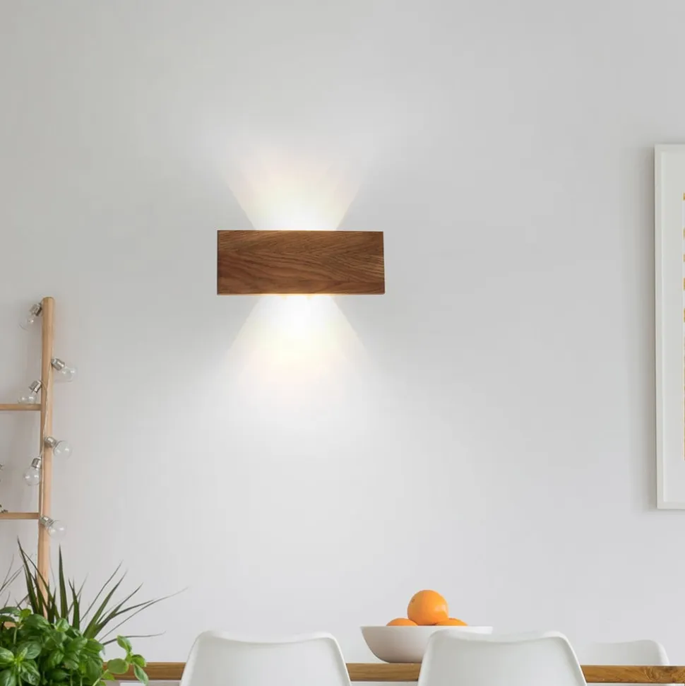 Paul Neuhaus Palma LED-væglampe i træ 32 cm