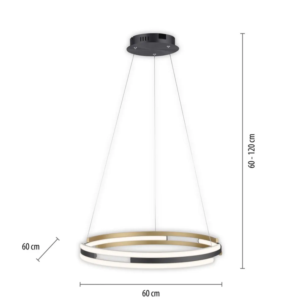 Paul Neuhaus Q-Beluga LED-hængelampe, messing