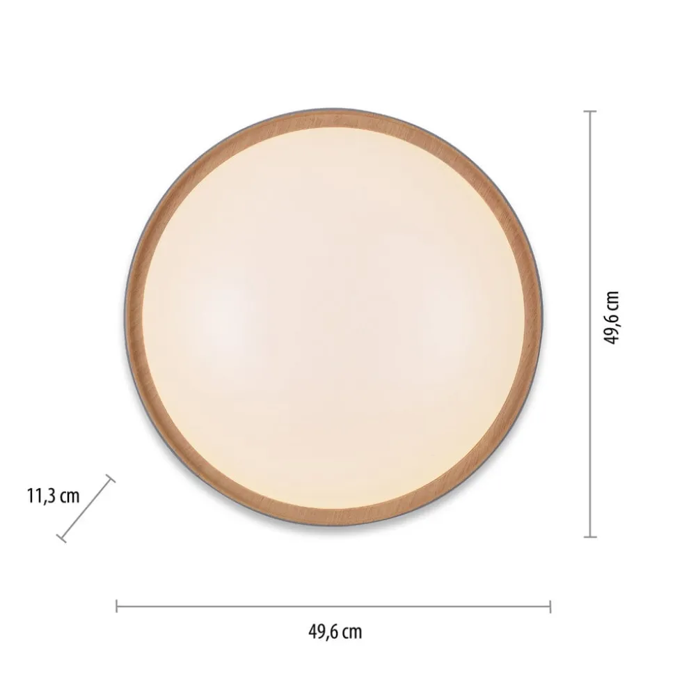 Paul Neuhaus Q-EMILIA LED-loftslampe, grå/træ