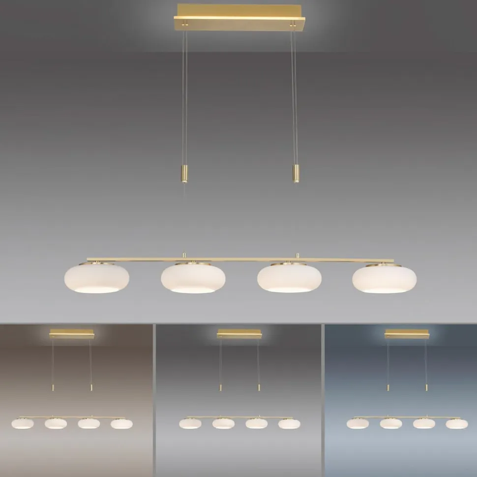 Paul Neuhaus Q-ETIENNE LED-hængelampe 4 lk messing