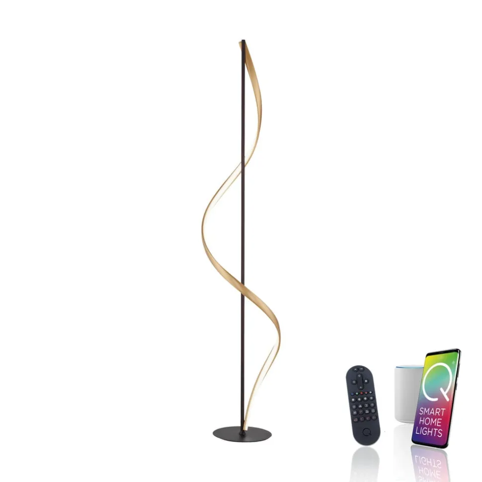 Paul Neuhaus Q-Swing gulvlampe antracit/messing