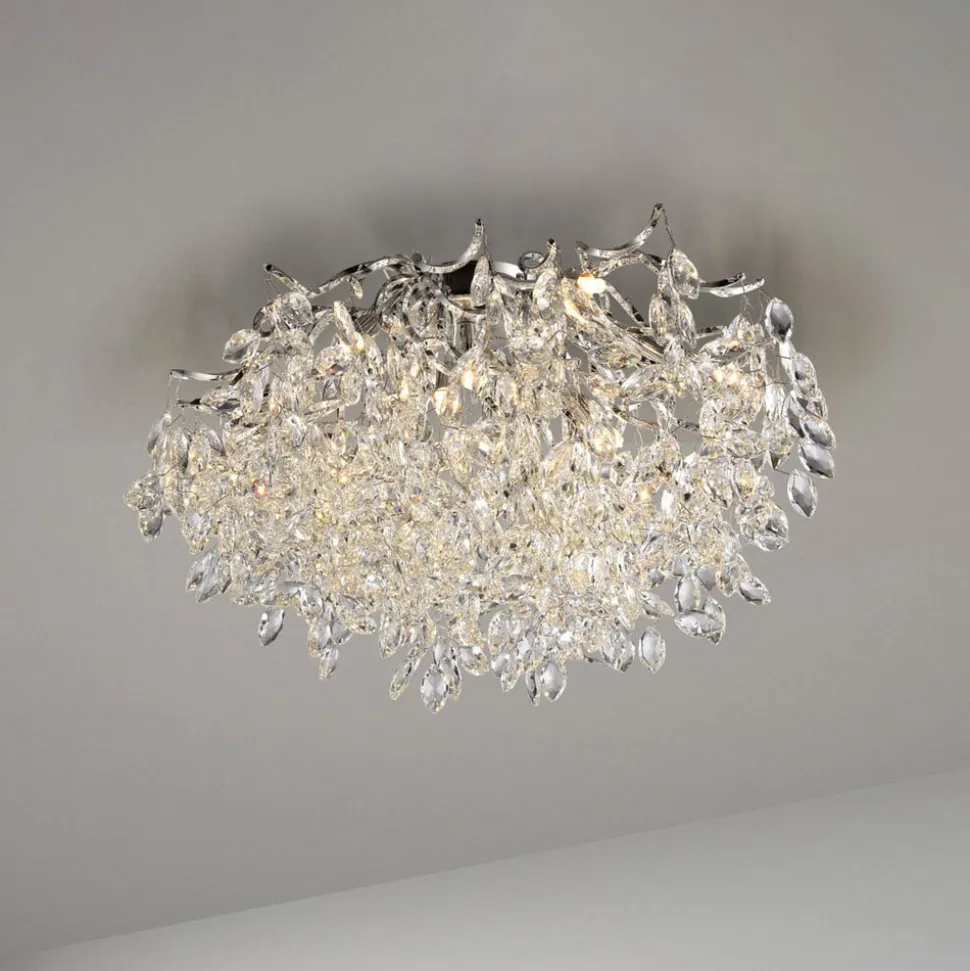 Paul Neuhaus Ricicle loftslampe, krystalpendel, Ø 60 cm