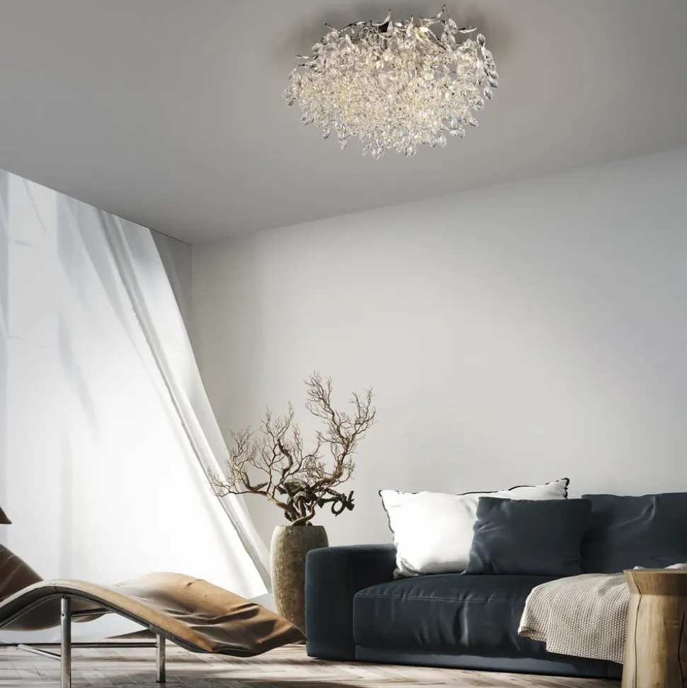 Paul Neuhaus Ricicle loftslampe, krystalpendel, Ø 60 cm