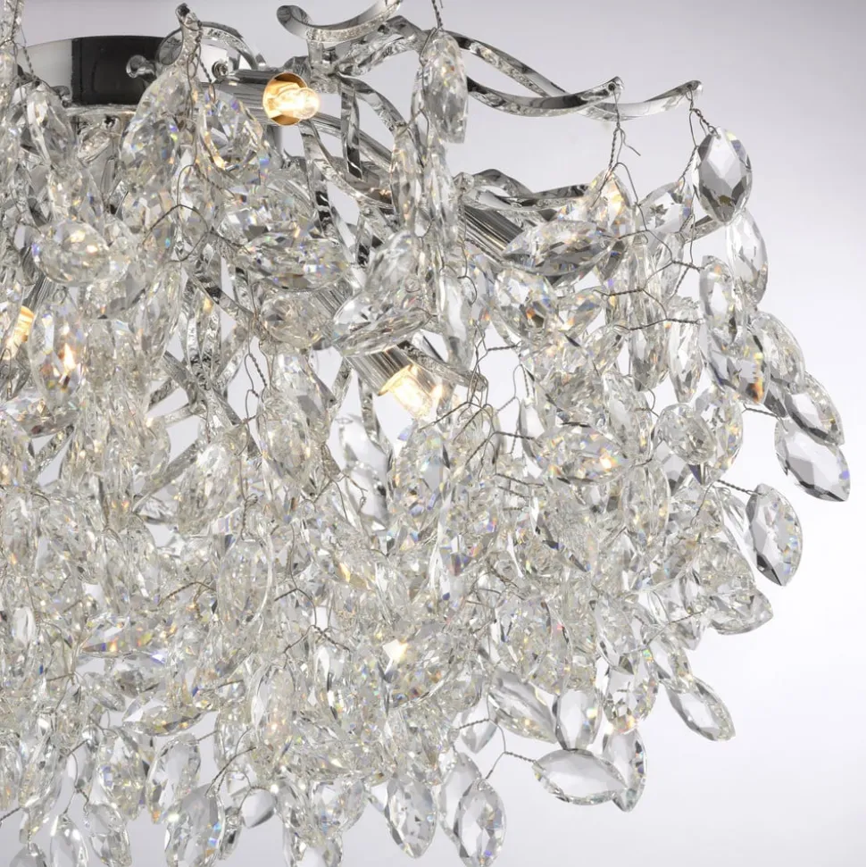 Paul Neuhaus Ricicle loftslampe, krystalpendel, Ø 60 cm