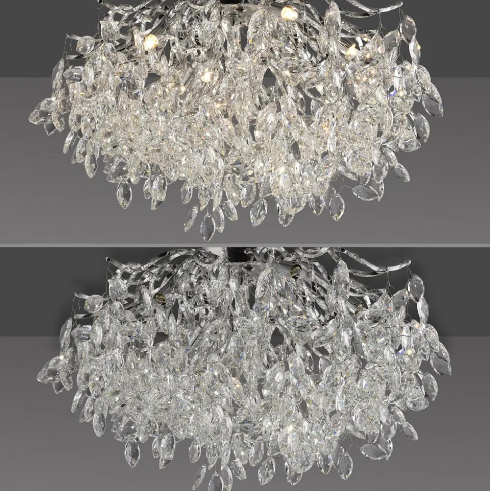 Paul Neuhaus Ricicle loftslampe, krystalpendel, Ø 60 cm