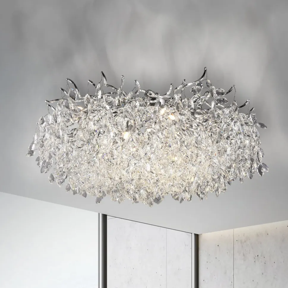 Paul Neuhaus Ricicle loftslampe, krystalpendel, Ø 80 cm