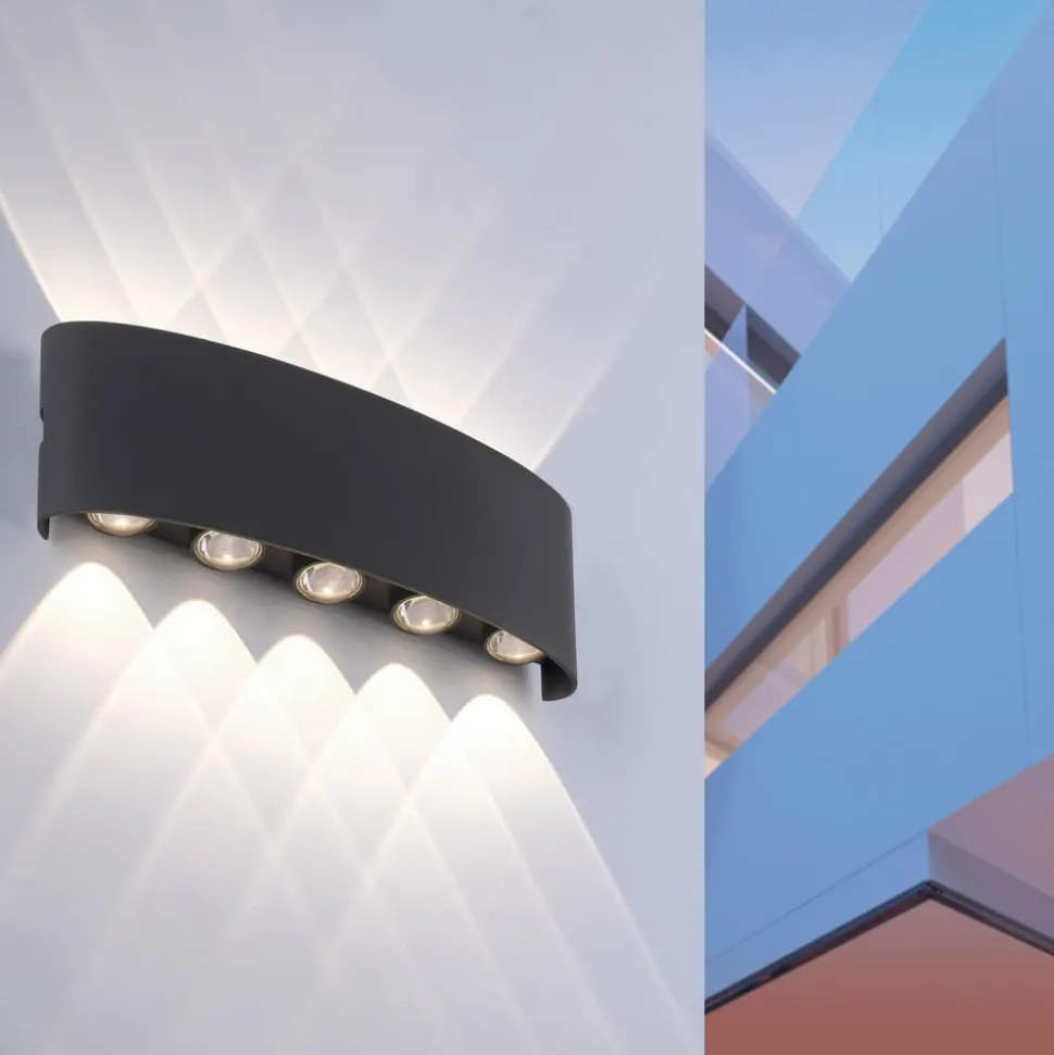 Paul Neuhaus udendørs LED-væglampe Carlo, 27 cm, sort