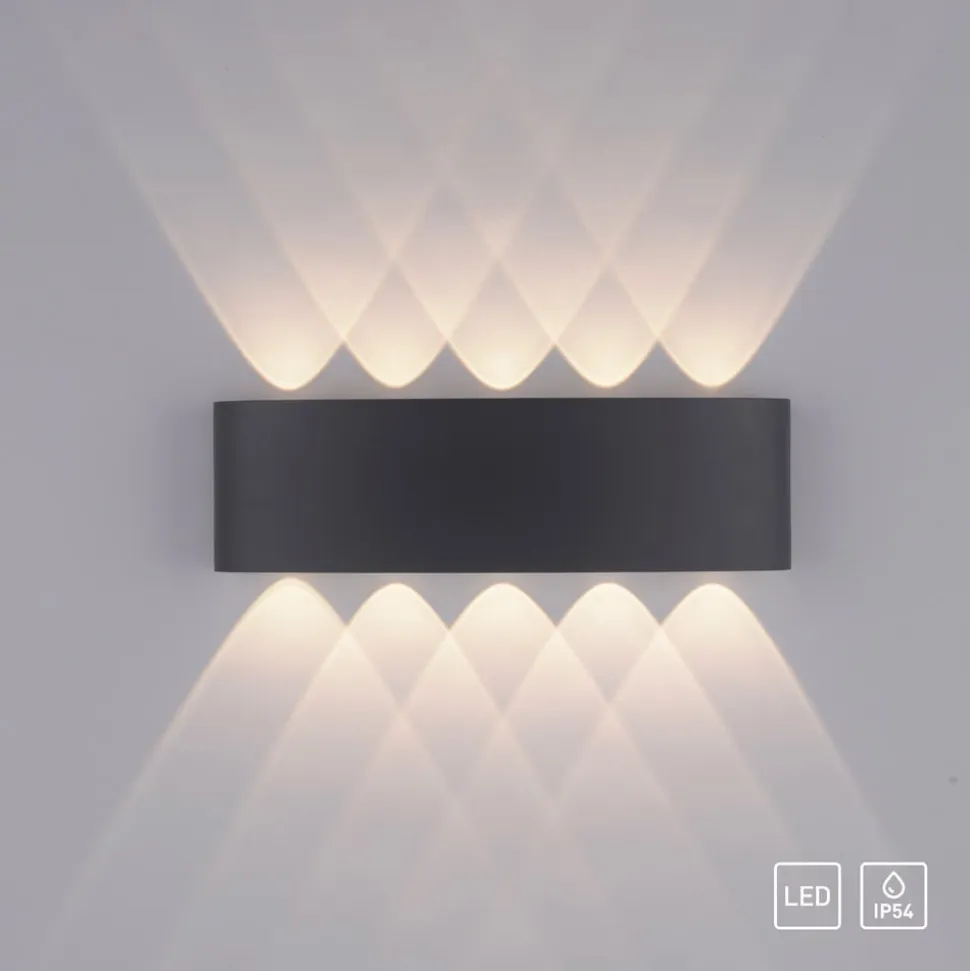 Paul Neuhaus udendørs LED-væglampe Carlo, 27 cm, sort