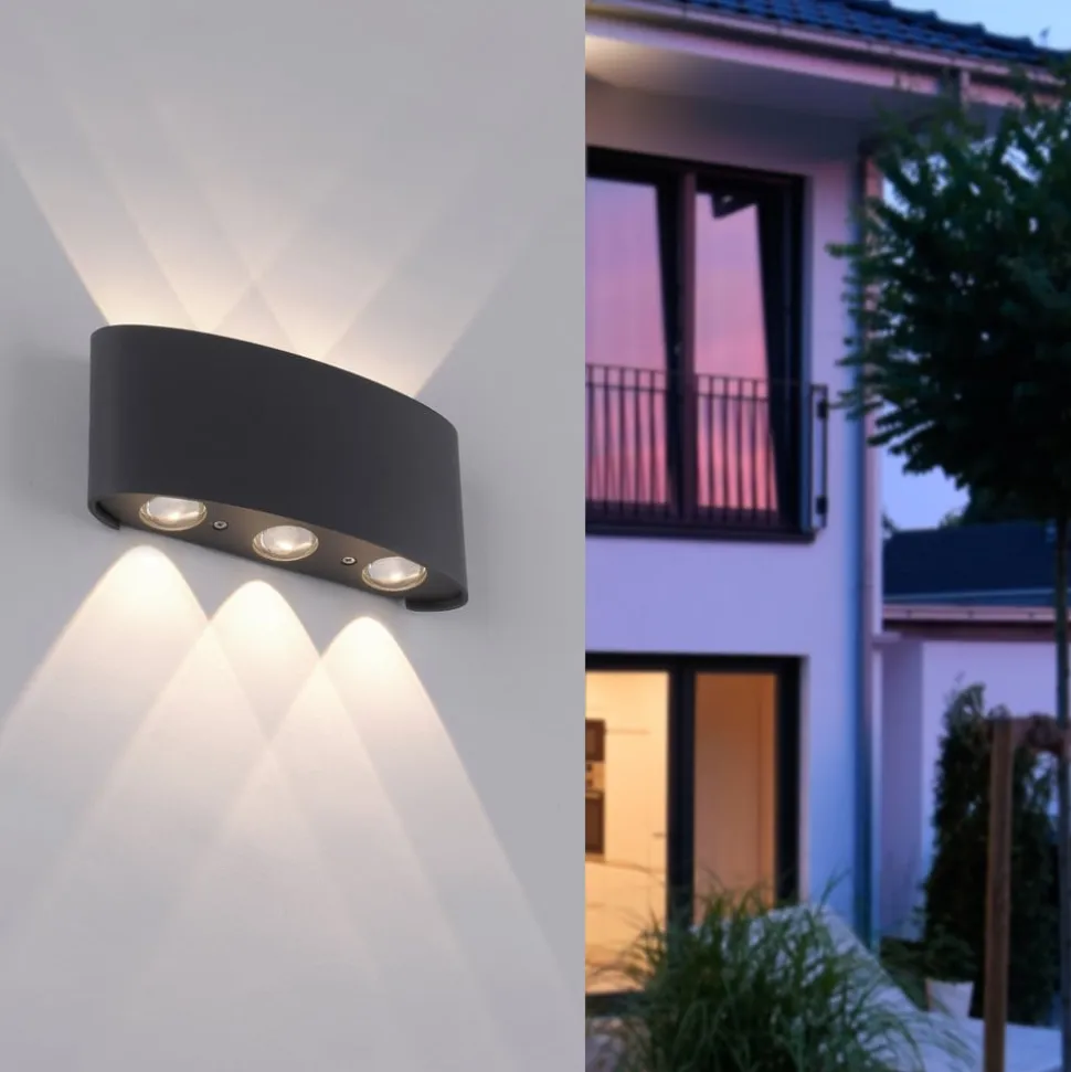 Paul Neuhaus udendørs LED-væglampe Carlo, 17 cm, sort