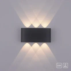 Paul Neuhaus udendørs LED-væglampe Carlo, 17 cm, sort