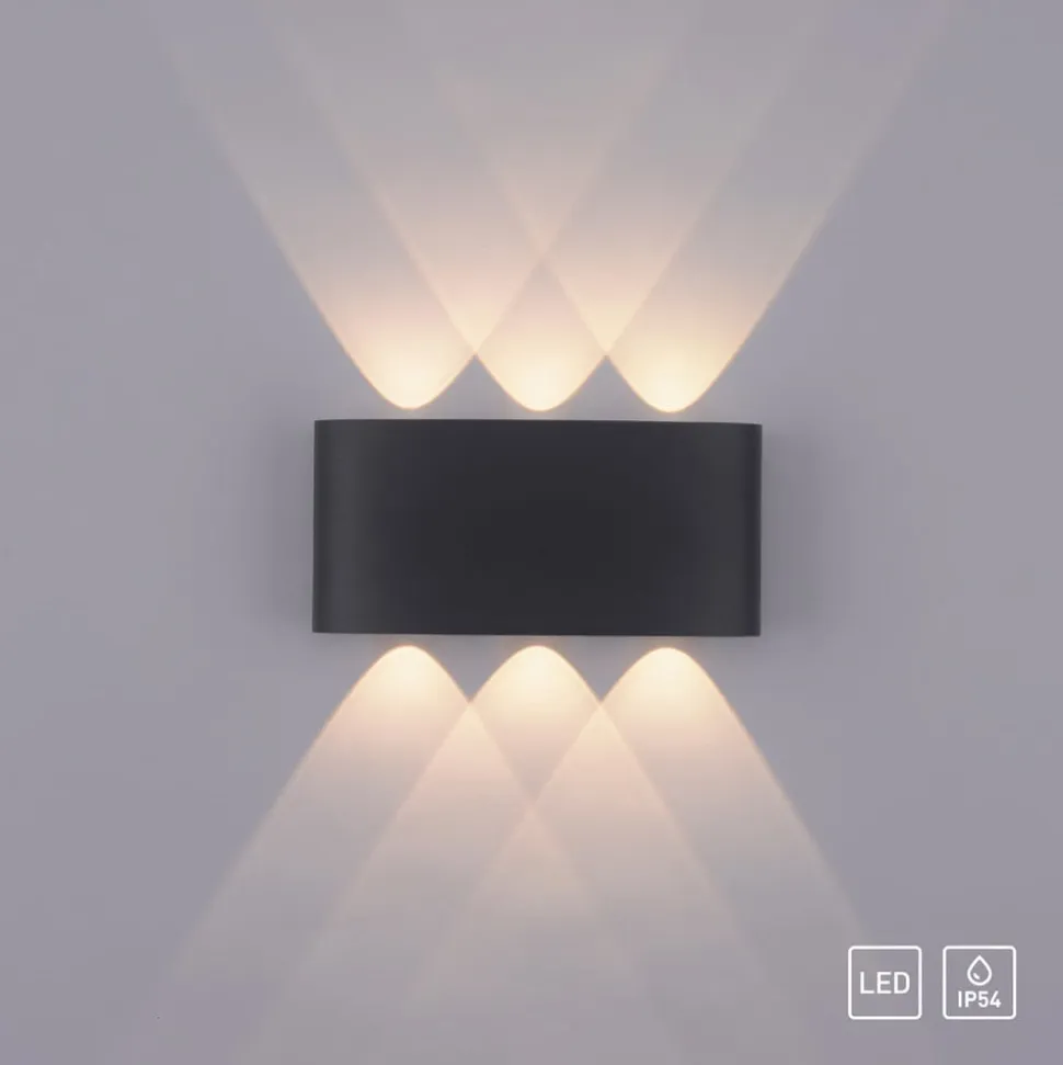 Paul Neuhaus udendørs LED-væglampe Carlo, 17 cm, sort