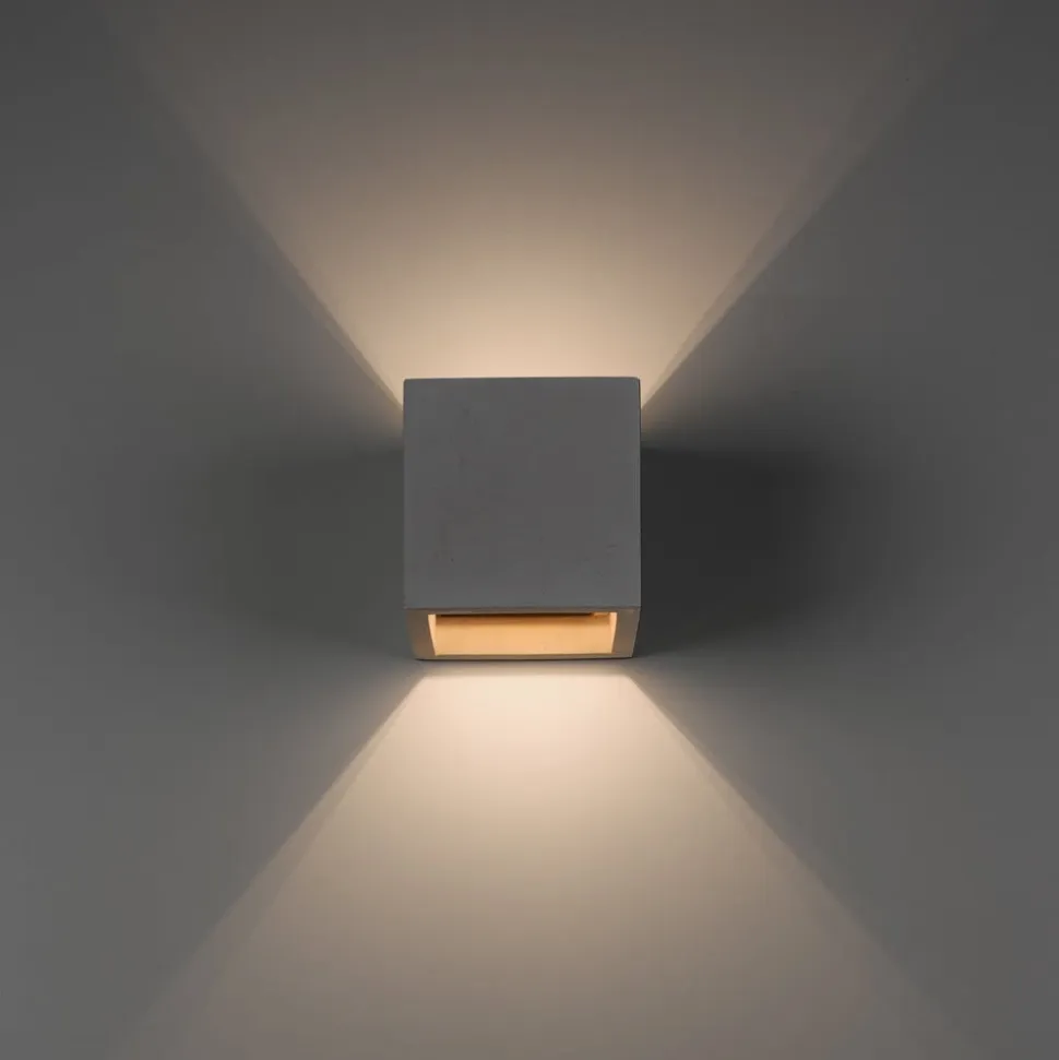 Paul Neuhaus væglampe Eton, beton, 12 cm x 12 cm, op/ned