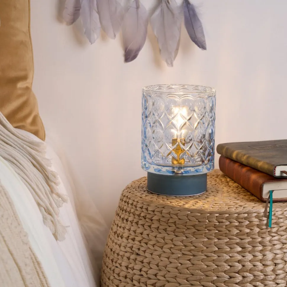 Pauleen Chic Glamour E14-LED-batteri, metal, blå