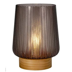 Pauleen Fancy Glamour E27-LED-batteri, træ, taupe