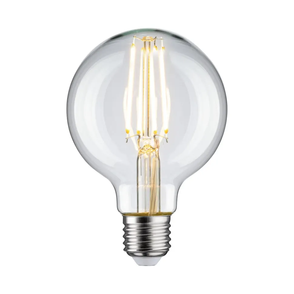 Pauleen LED-filamentpære G80 E27 7,5 W klar 2.700 K