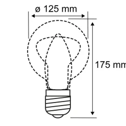Pauleen LED-filamentpære G125 E27 9 W klar 2.700 K