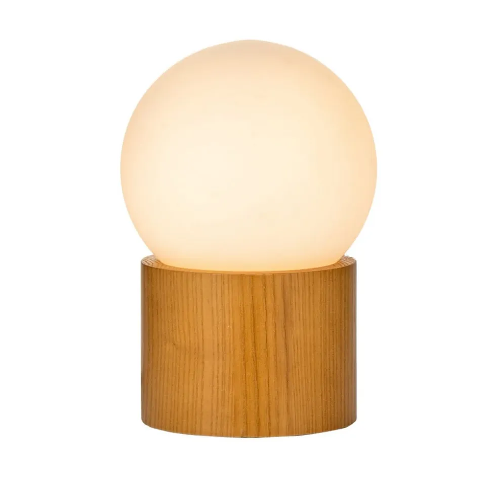 Pauleen Woody Shine bordlampe, træfod, glaskugle