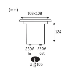 Paulmann 93993 LED-nedgravningslampe, kantet