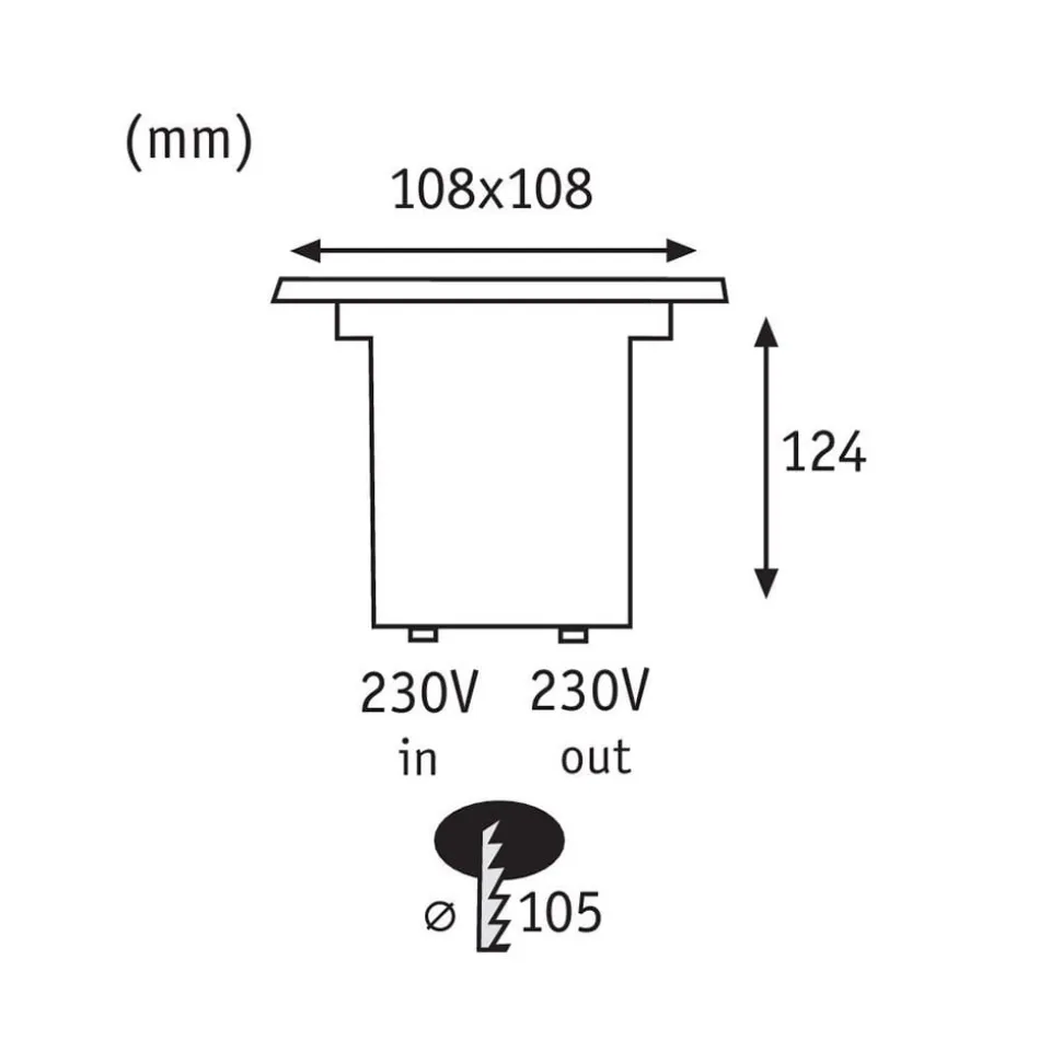 Paulmann 93993 LED-nedgravningslampe, kantet