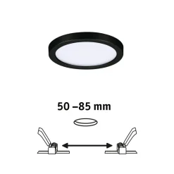 Paulmann Areo LED-panel rund sort 4000K Ø11,8cm