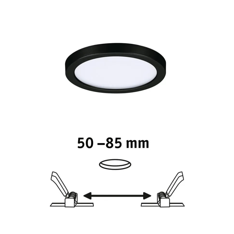 Paulmann Areo LED-panel rund sort 4000K Ø11,8cm