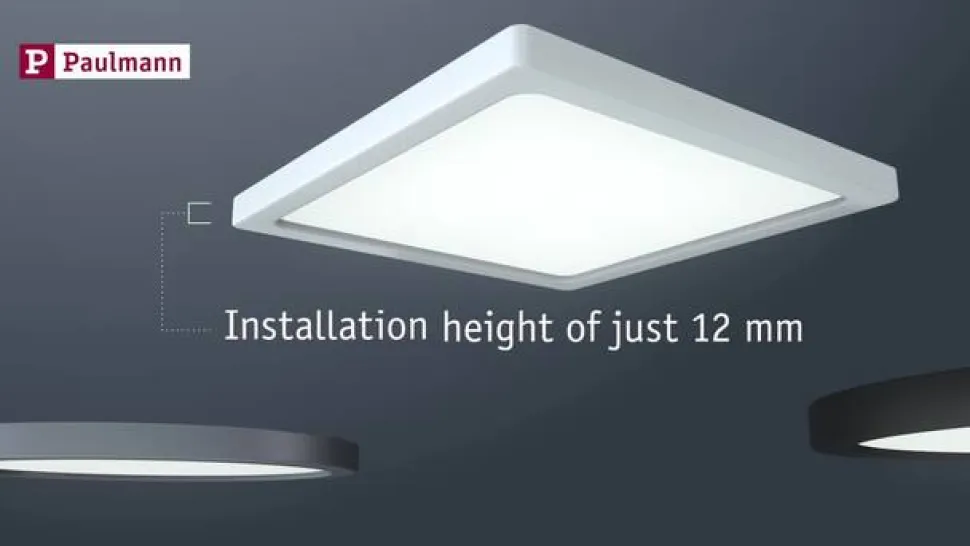 Paulmann Areo LED-panel rund sort 4000K Ø11,8cm
