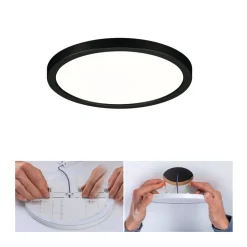 Paulmann Areo LED-panel rund sort 4000K Ø17,5cm