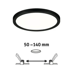 Paulmann Areo LED-panel rund sort 4000K Ø17,5cm