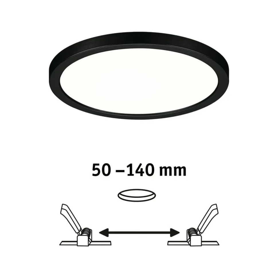 Paulmann Areo LED-panel rund sort 4000K Ø17,5cm