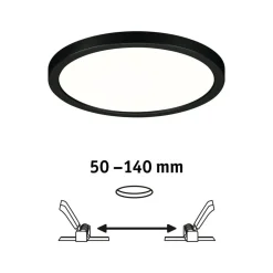 Paulmann Areo LED-panel rund sort 4000K Ø17,5cm