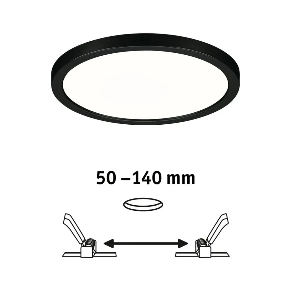 Paulmann Areo LED-panel rund sort 4000K Ø17,5cm