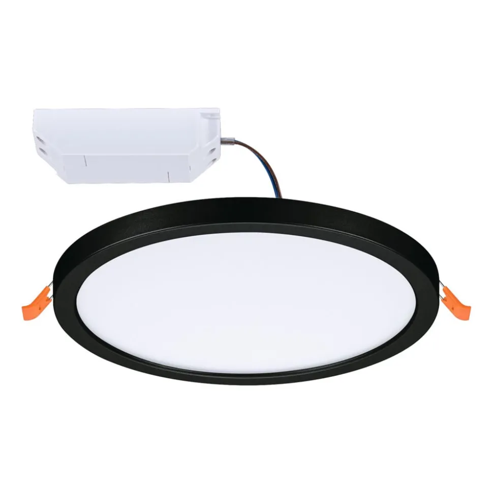 Paulmann Areo LED-panel rund sort 4000K Ø17,5cm