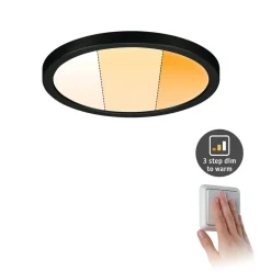 Paulmann Areo Panel dimtowarm rund sort Ø17,5 cm