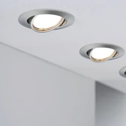 Paulmann Base, LED-indbygningsspot, 3 sæt, jern