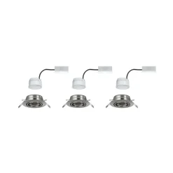 Paulmann Base, LED-indbygningsspot, 3 sæt, jern