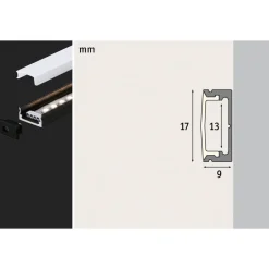 Paulmann Base Profil, sort, hvid, 1 m