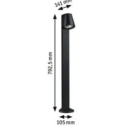 Paulmann Caissa sensor-vejlampe antracit 3000K