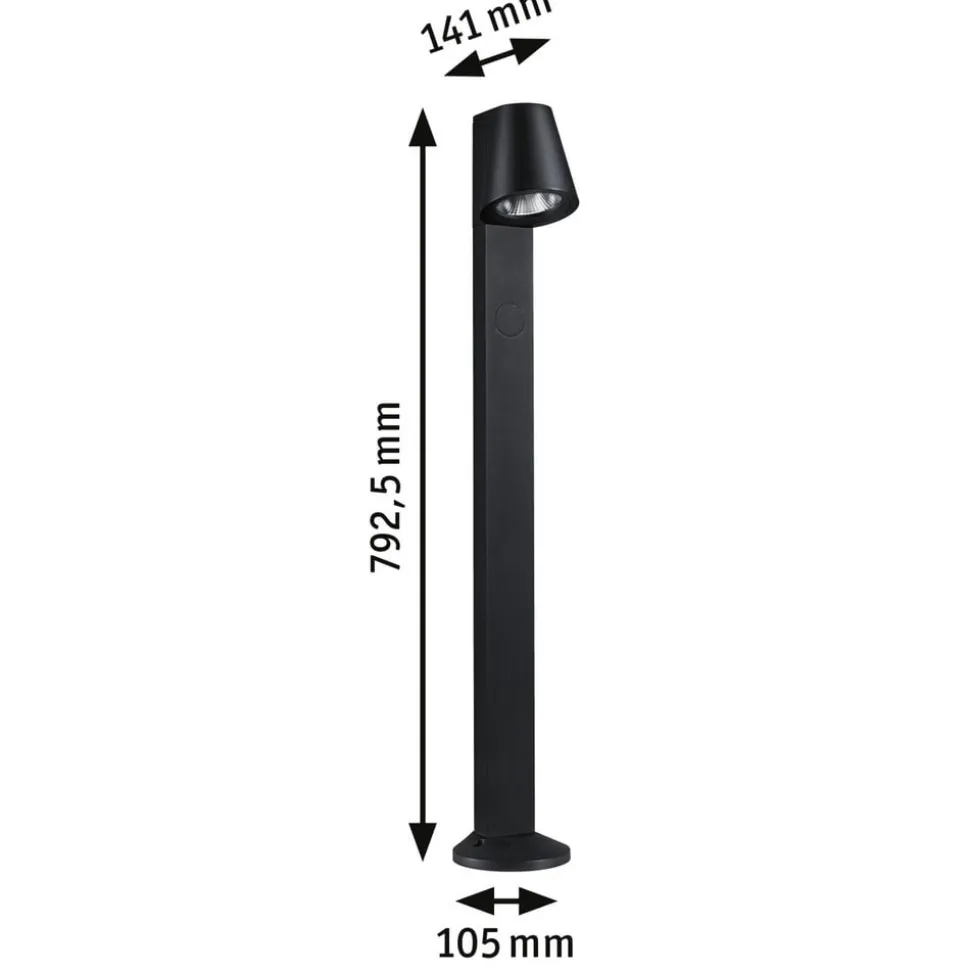 Paulmann Caissa sensor-vejlampe antracit 3000K
