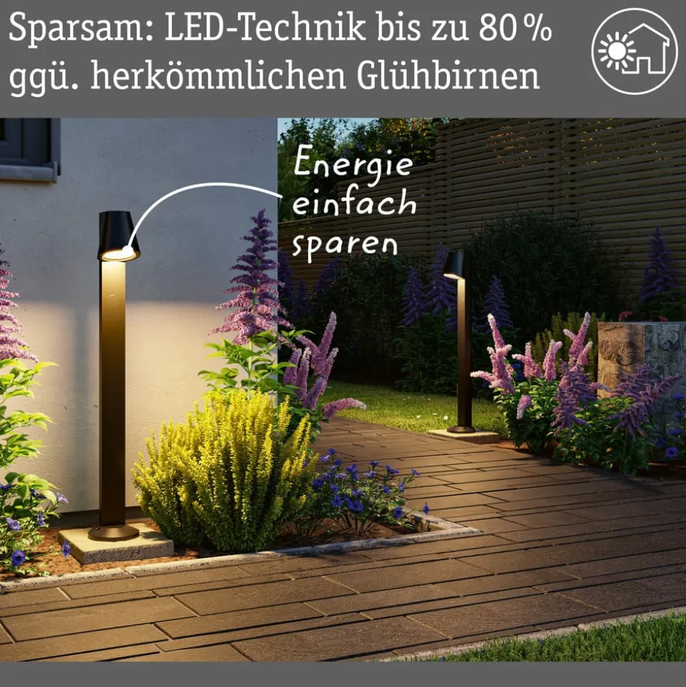 Paulmann Caissa sensor-vejlampe antracit 3000K