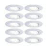 Paulmann Calla LED-indbygningsspot, hvid, 4.000K, sæt med 10 stk., IP65