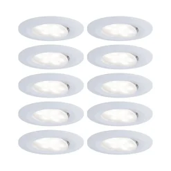 Paulmann Calla LED-indbygningsspot, hvid, 4.000K, sæt med 10 stk., IP65
