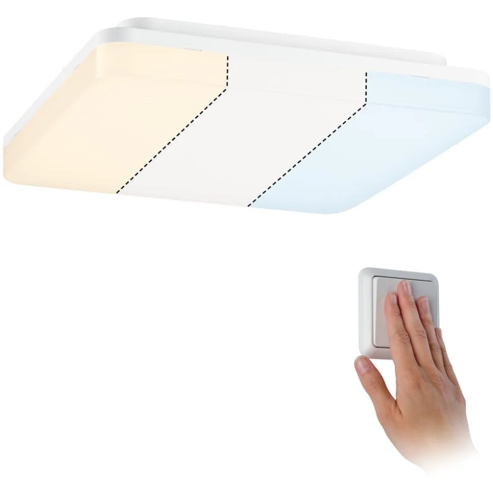 Paulmann Cela LED-panel, 28 x 28 cm, hvid, IP44