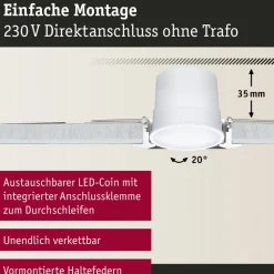 Paulmann Coin Base LED indbygningsspot sort 3 RGBW ZigBee